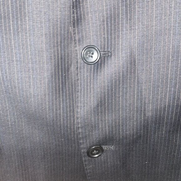 Calvin Klein Blazer Mens 42R Black Wool Pinstripe Buttons Lined‎ Sports Coat - Picture 7 of 13